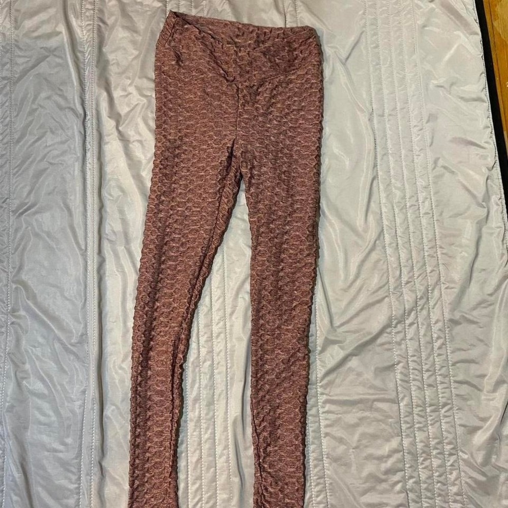 Faded Rose mauve leggings Rouched Butt SZ S